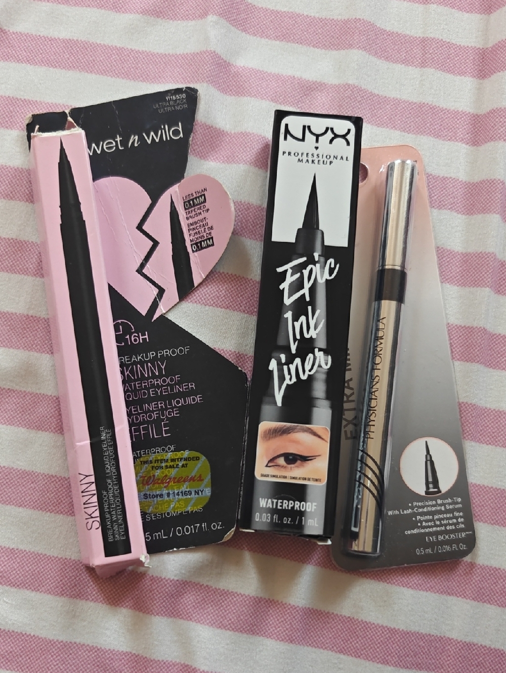 Eyeliner Bundle Nyx, Wet N Wild, Physicians Formula